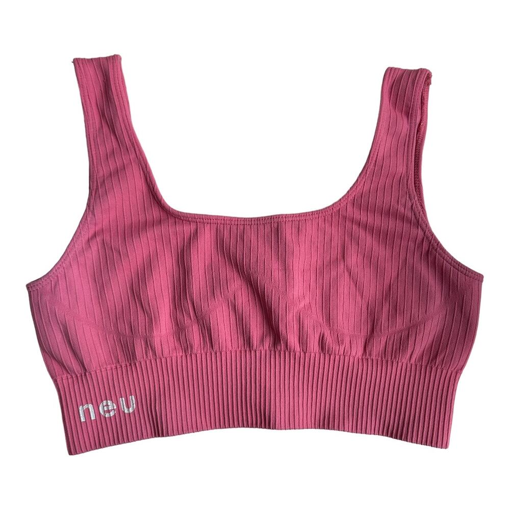 Pink Ribbed Sports Bra Neu Apparel Neuapparel XS Extra Small Seamless
